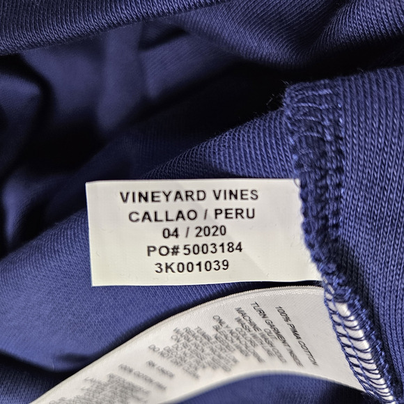 Vineyard Vines Boys Half Zip Pullover Deep Bay Blue Lightweight Sweatshirt XL 18 - Picture 12 of 13